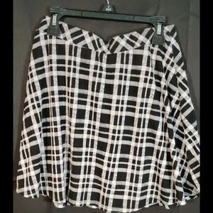 Black an white plaid skirt